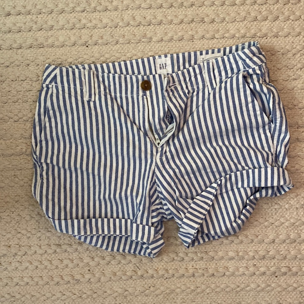 Gap striped high waisted cotton shorts